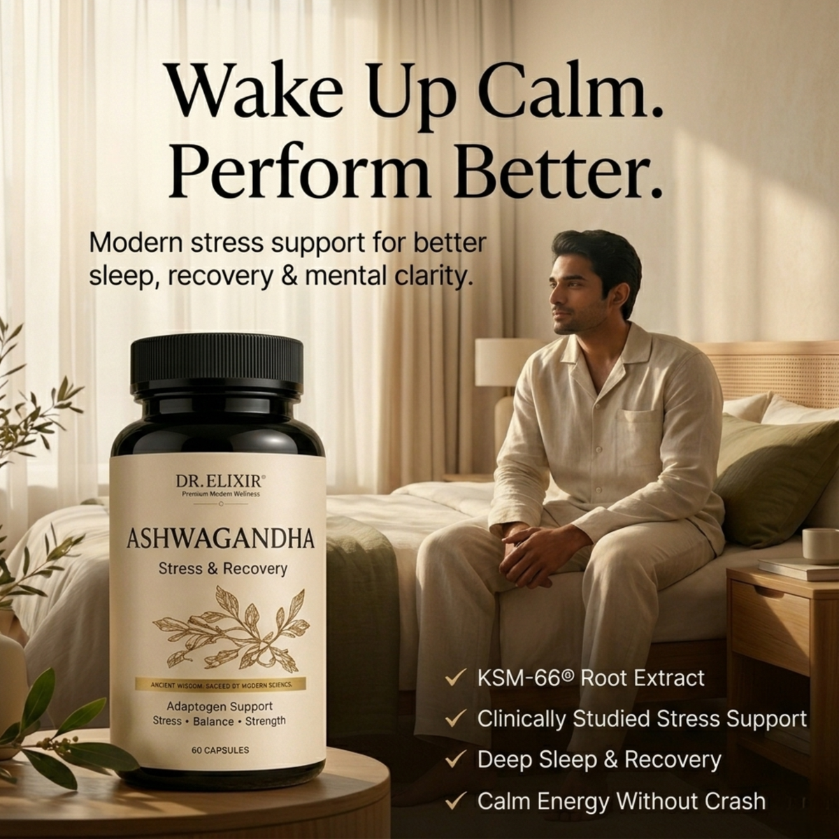 Ashwagandha KSM-66 Root Extract | Stress/Recovery/Sleep Support