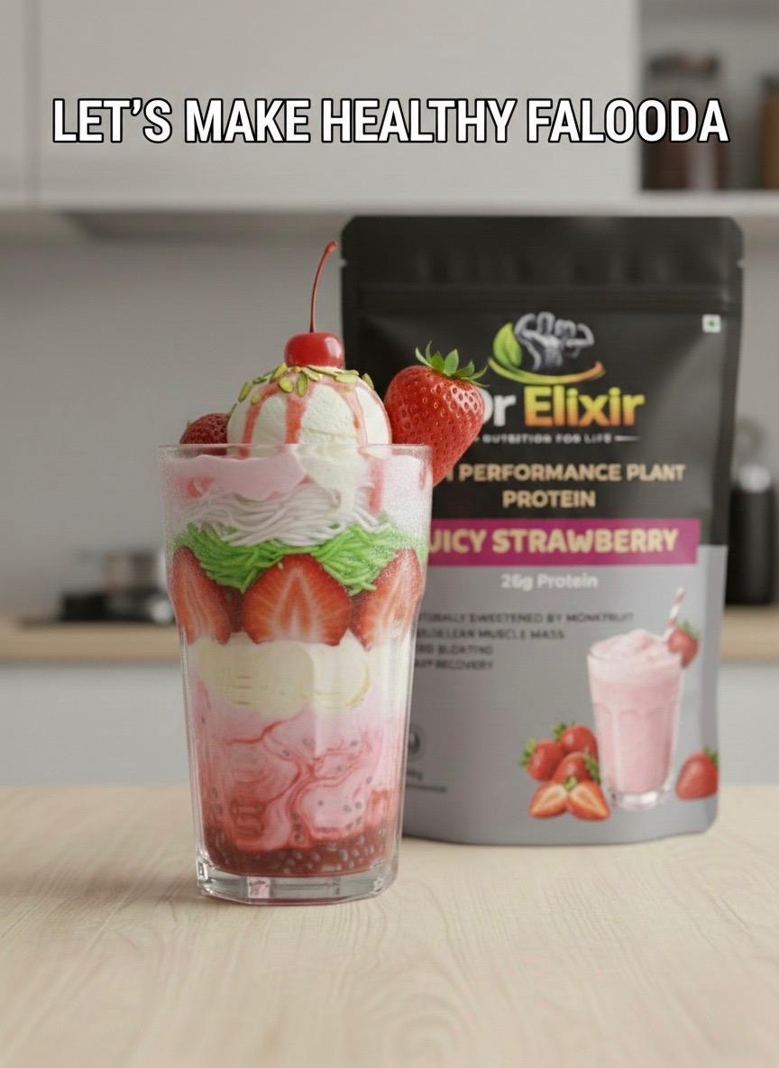 Sugar-Free Strawberry Protein Falooda